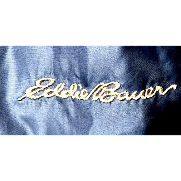 Eddie Bauer Womens Parka Goose Down Puffer Jacket Faux Fur Hood Blue Medium - Picture 10 of 16